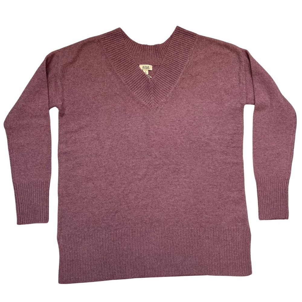 a.n.a Western‎ Rose Pink V-Neck Long Sleeve Sweater Women's Large NWT Soft Knit